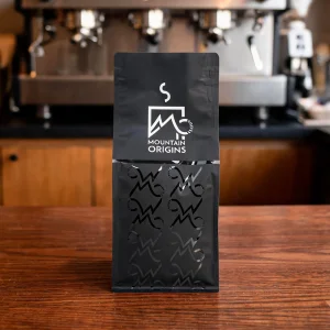 Custom Flat Bottom Coffee Bags with Valve Embossed Logo & Spot Matte Finish
