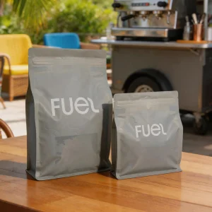 Wholesale Recyclable Frosted Flat Bottom Coffee Bags with Degassing Valve and Top Zipper Manufacturers, Factories