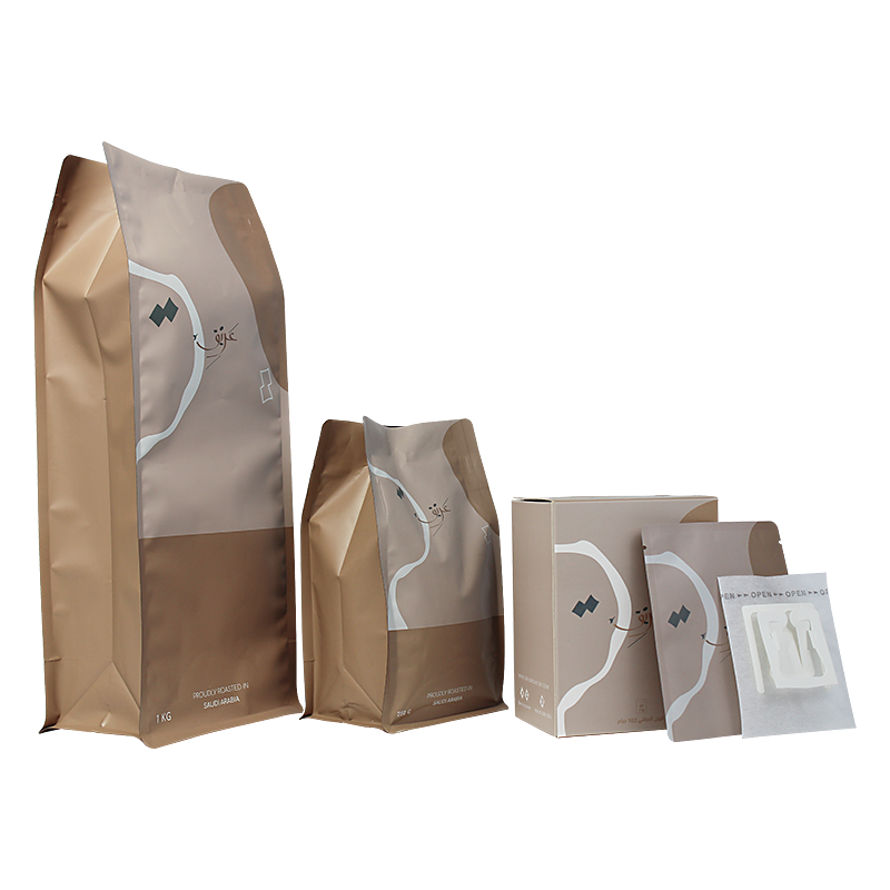 Custom wholesale Custom Hot Stamp Flat Bottom 250G 1Kg Set For Coffee Bean Packaging Bags Manufacturer, Suppliers