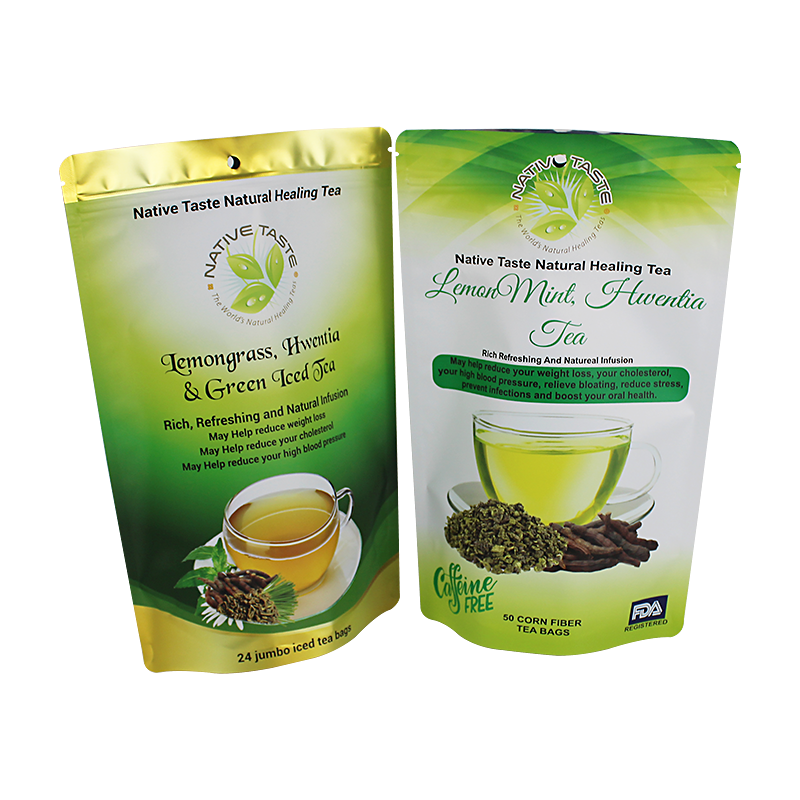 China Wholesale Kraft Paper Plastic mylar stand up pouch tea packaging bags with window Manufacturer, Factories
