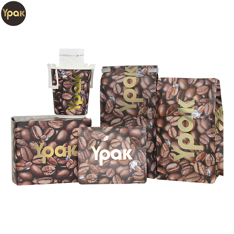 Wholesale Custom Eco-Friendly Recyclable Flat Bottom Coffee Pouch Bags Coffee Box Cups Packaging Kit Manufacturers, Suppliers