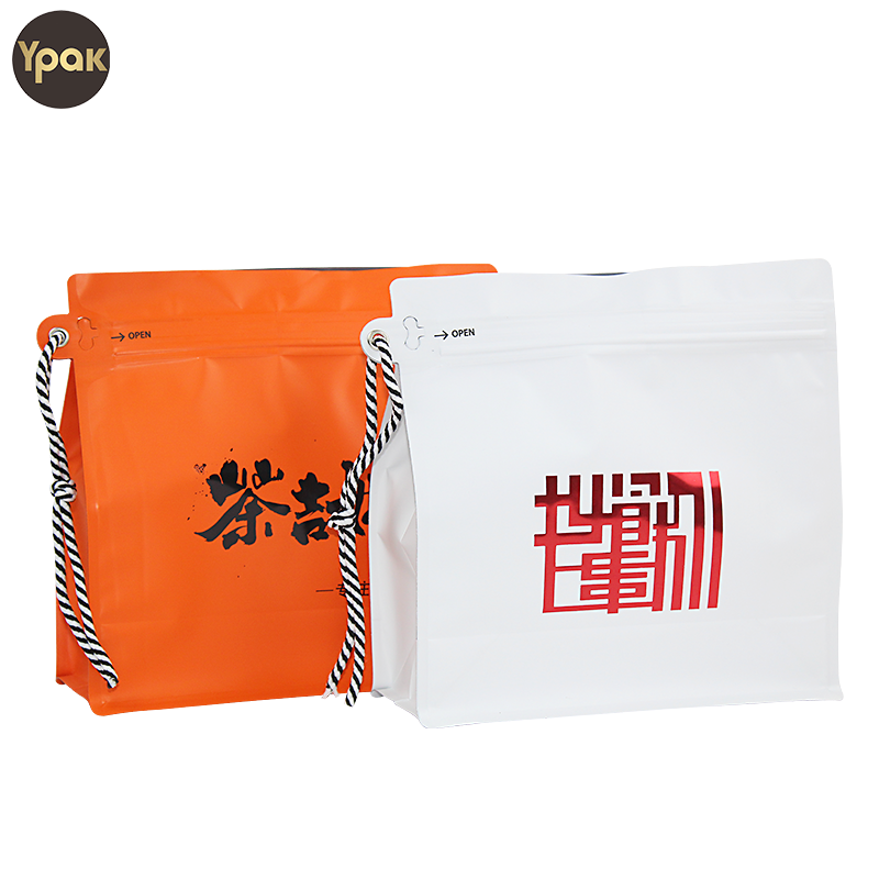Wholesale Stock Micro-customization Hot Stamping Mylar Plastic 250g 500g Flat Bottom Coffee Bag With Lanyard Factory, Factories