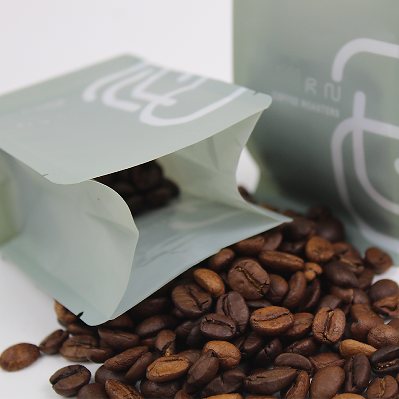 China Custom Rough Matte Finish Recyclable 20G Flat Bottom Coffee Packaging Bag For Coffee Bean Suppliers, Factories
