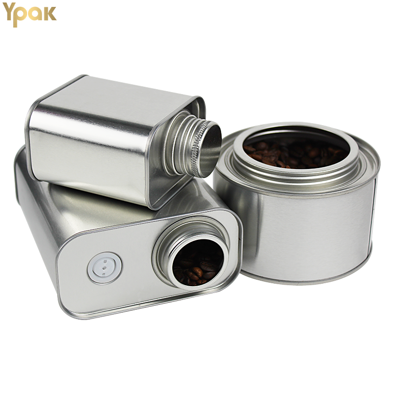 Custom Custom Empty Metal Tin Can 50G-250G Tinplate Cans Coffee Can Packaging With Screw Top Supplier, Factory