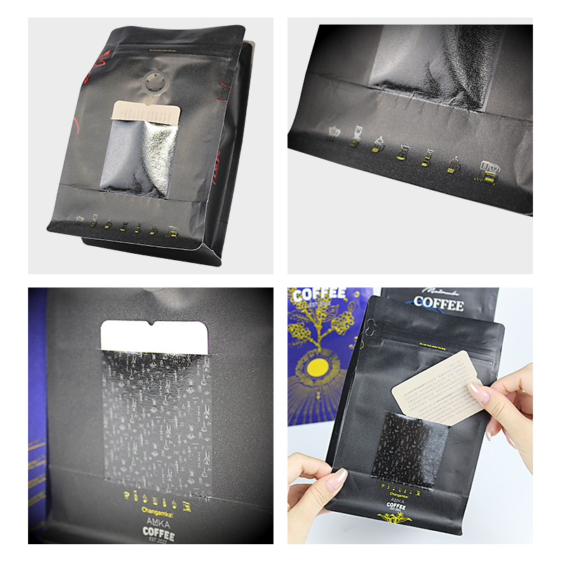 Wholesale Custom Design Digital Printing Matte 250G Kraft Paper Uv Bag Coffee Packaging With Slot/Pocket Manufacturers, Suppliers