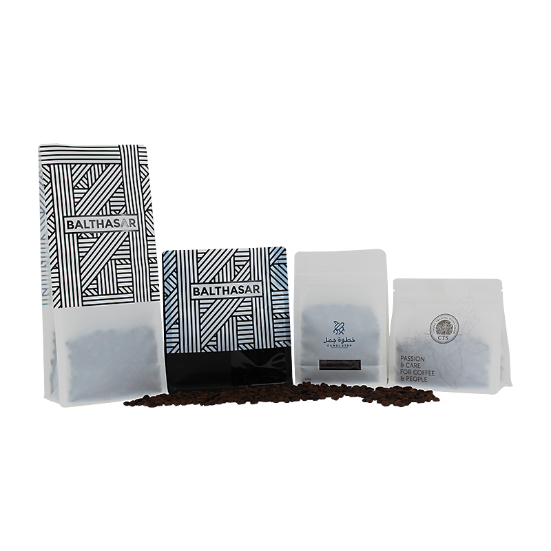 Custom Printed Recyclable/compostable flat bottom coffee bags with valve and zipper for coffee bean/tea/food. Manufacturers, Factories
