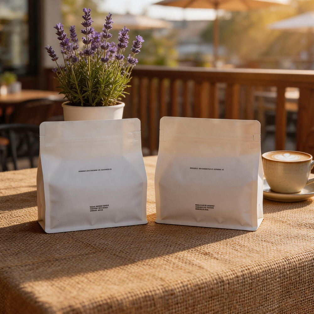 Custom Custom Recyclable Matte Coffee Packaging Bags with Side-Seal Zipper and One-Way Degassing Valve Manufacturer, Factories