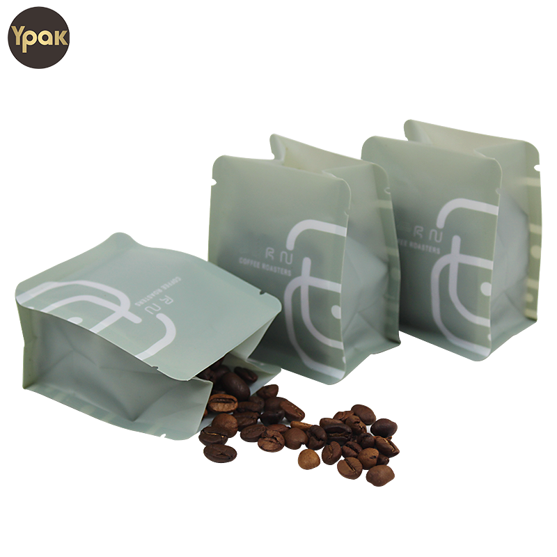China Custom Rough Matte Finish Recyclable 20G Flat Bottom Coffee Packaging Bag For Coffee Bean Suppliers, Factories