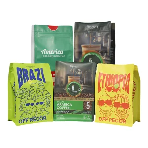 Wholesale Printing Recyclable Compostable Flat Bottom Coffee Bags