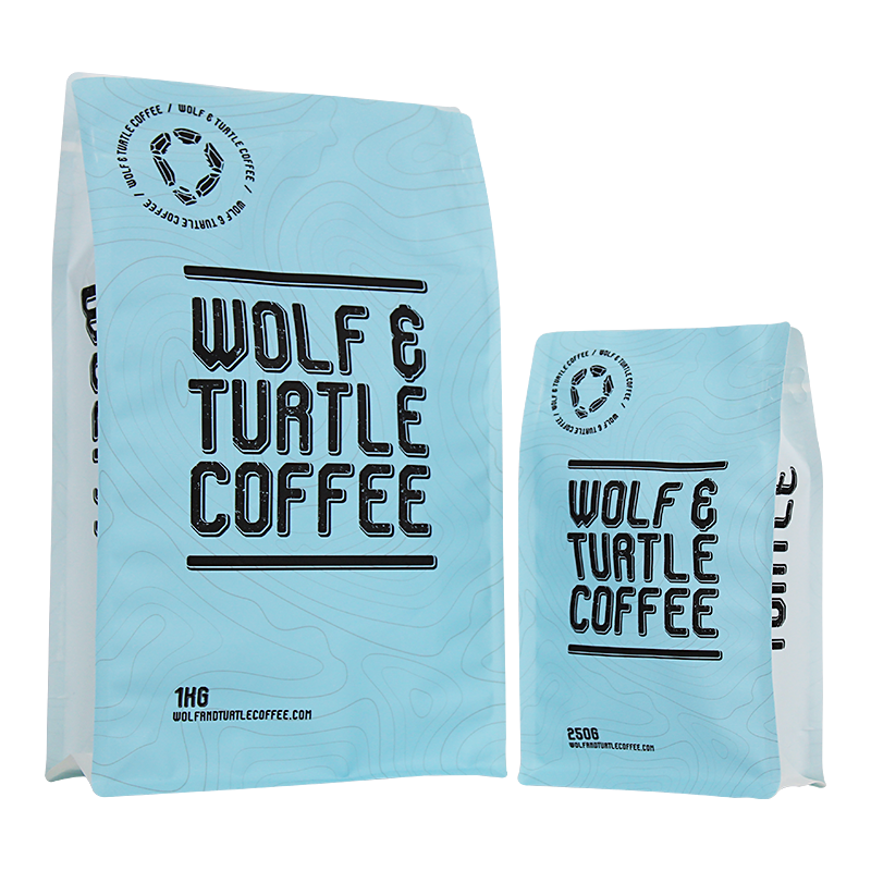 Custom Printed Recyclable/compostable flat bottom coffee bags with valve and zipper for coffee bean/tea/food. Manufacturers, Factories