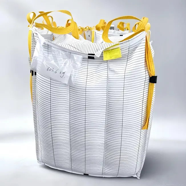 Custom Type C Conductive FIBC Bulk Bag with Top & Bottom Discharge Design for Electrostatic-Sensitive Materials Manufacturer, Exporter