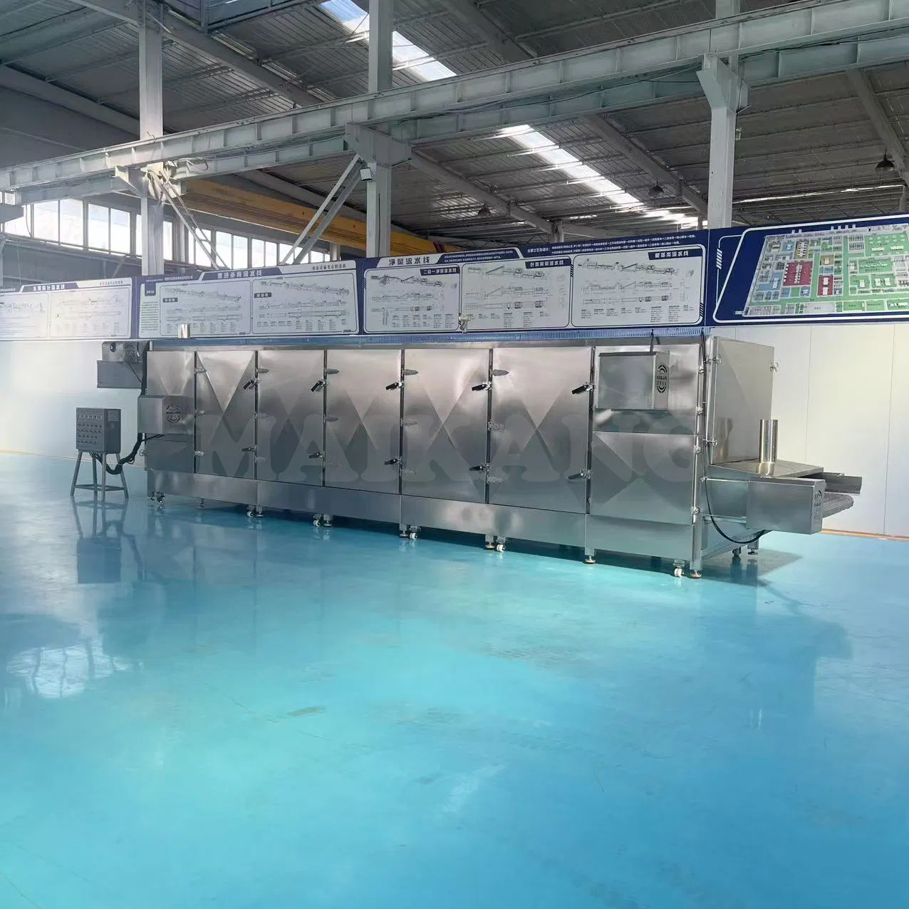 Linha de Cozinha com Vapor Sem Banho de Água Equipamento Industrial de Aquecimento Contínuo a Vapor para Cozimento de Alimentos Máquina de Blanchimento de Rolos de Sushi para Alimentos Rápidos Prontos para Comer