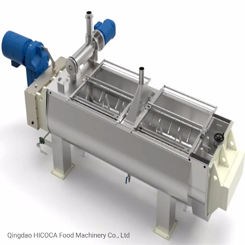 Horizontal double shaft dough mixing machine