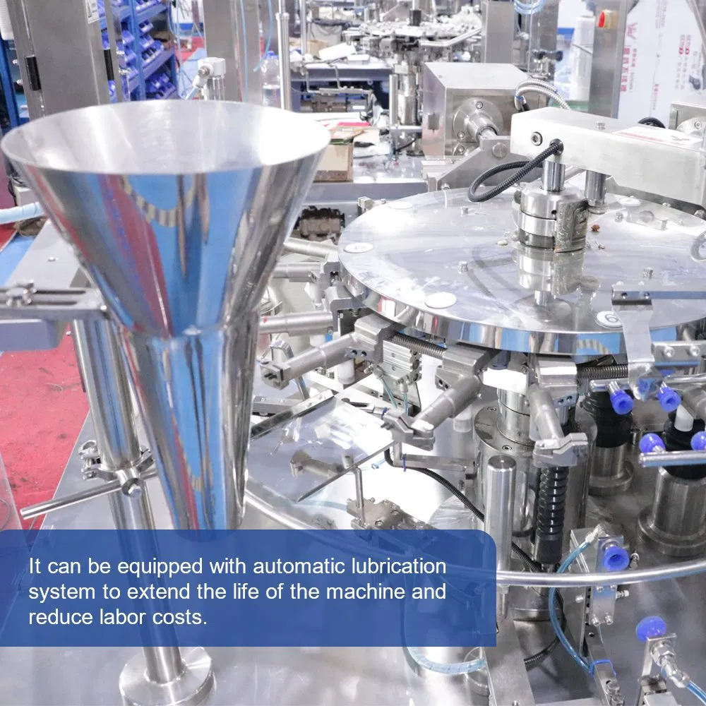 Máquina de Embalagem Rotativa para Sacos Pré-Fabricados com Recheio e Tampagem Digital de Alta Velocidade SUS304