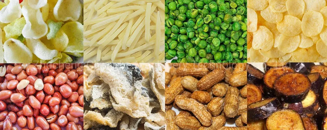 Lanche de macarrão de trigo fritador contínuo de batatas fritas fritador industrial