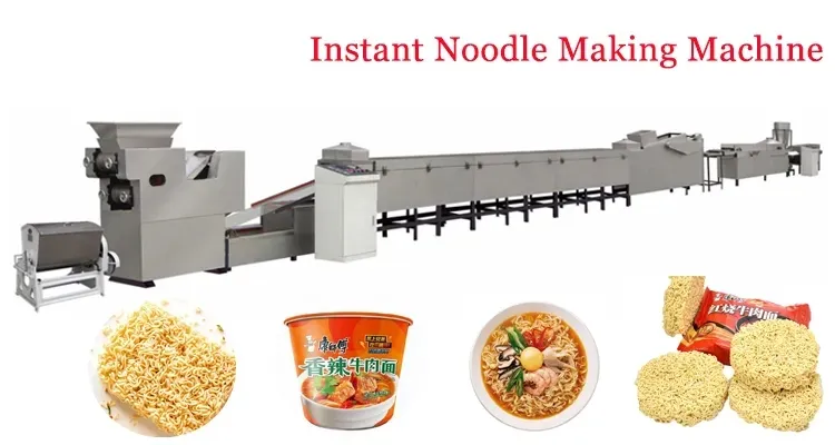 Linha de Produção Automática de Macarrão Instantâneo Frito e Não Frito Redondo e Quadrado