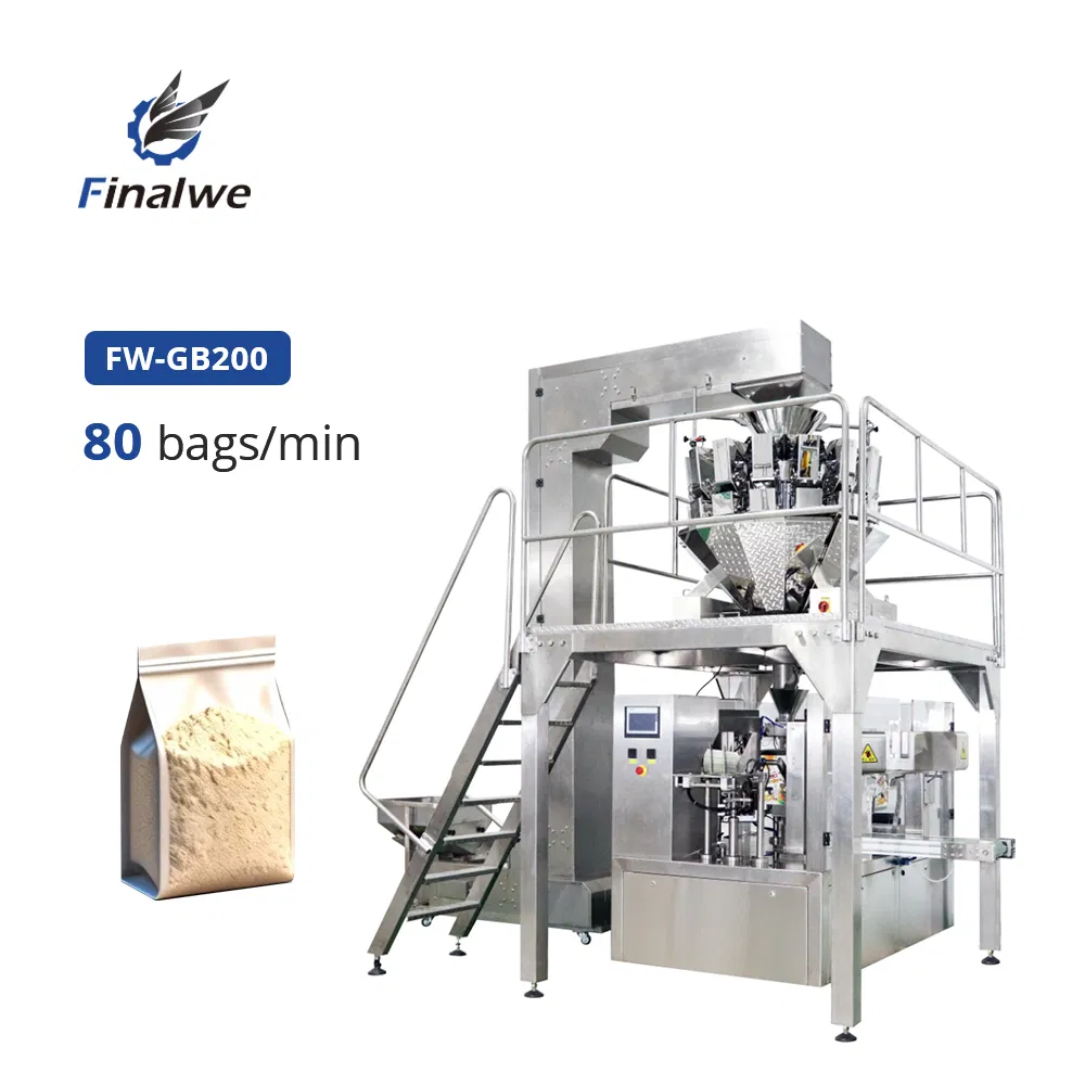 Máquina de Embalagem Rotativa para Sacos Pré-Fabricados com Recheio e Tampagem Digital de Alta Velocidade SUS304
