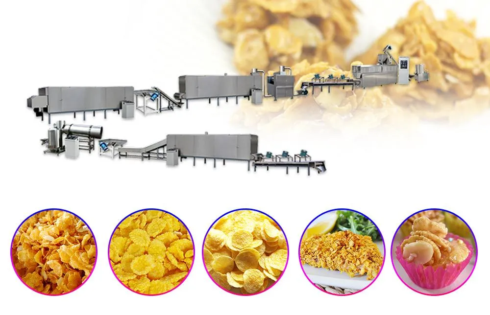 Equipamento de Processamento de Flocos de Milho Instantâneos Planta de Produção de Cereal Puffado