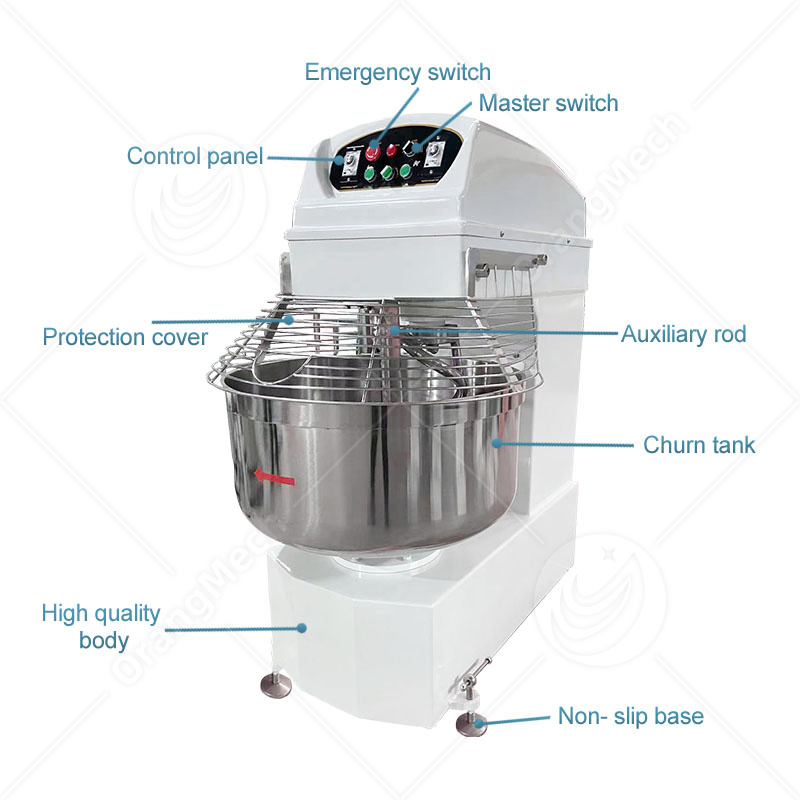 Máquina de Mistura de Massa Vertical Espiral Automática Comercial de Grande Capacidade para Venda