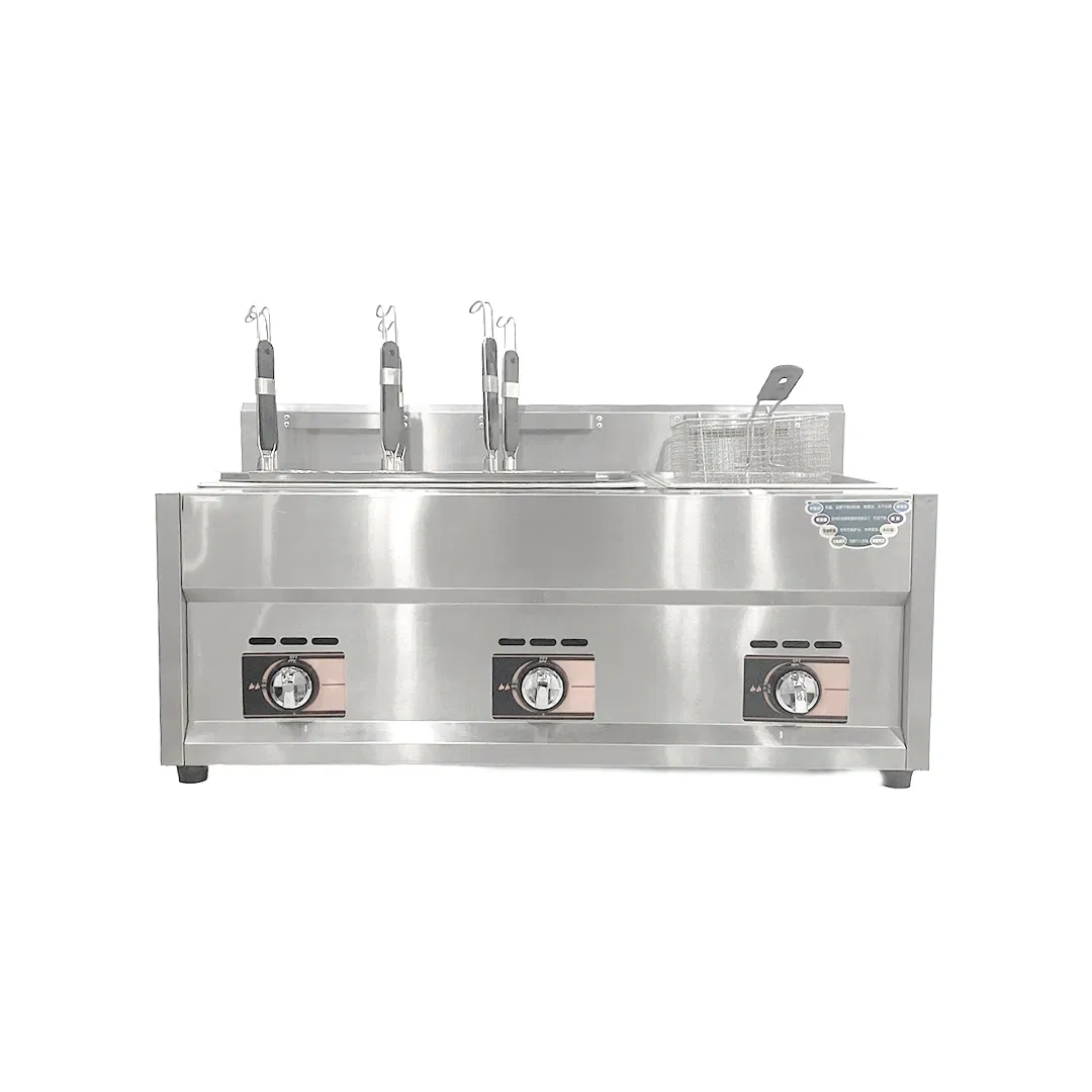 Fogão Comercial Multifuncional a Gás, Fritadeira, Cozinha de Macarrão, Vaporizador