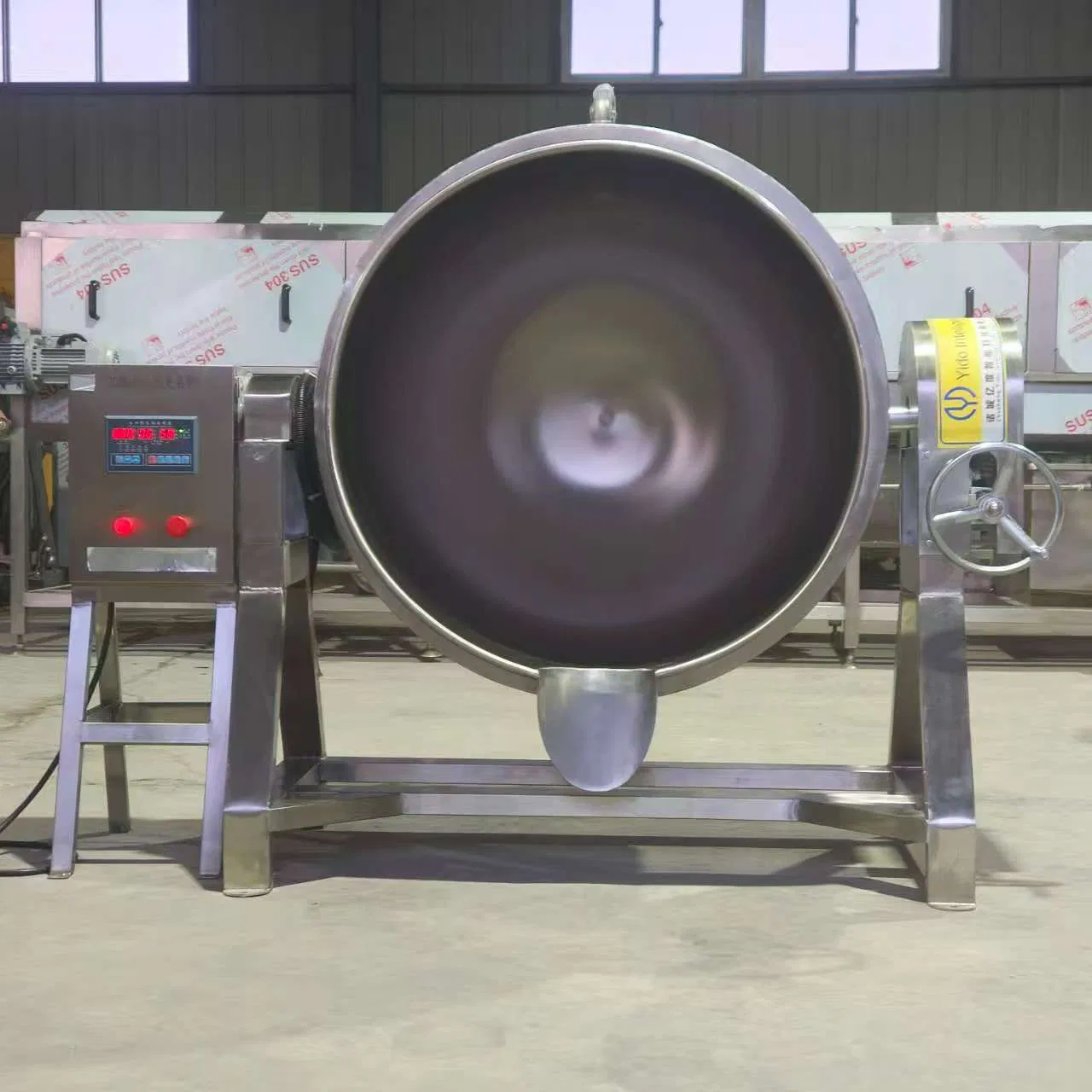 300L/500L1000L Misturador de Açúcar para Doce de Manteiga Elétrica Agitador de Panela a Gás Máquina de Cozinha Caldeira Revestida por Indução Eletromagnética
