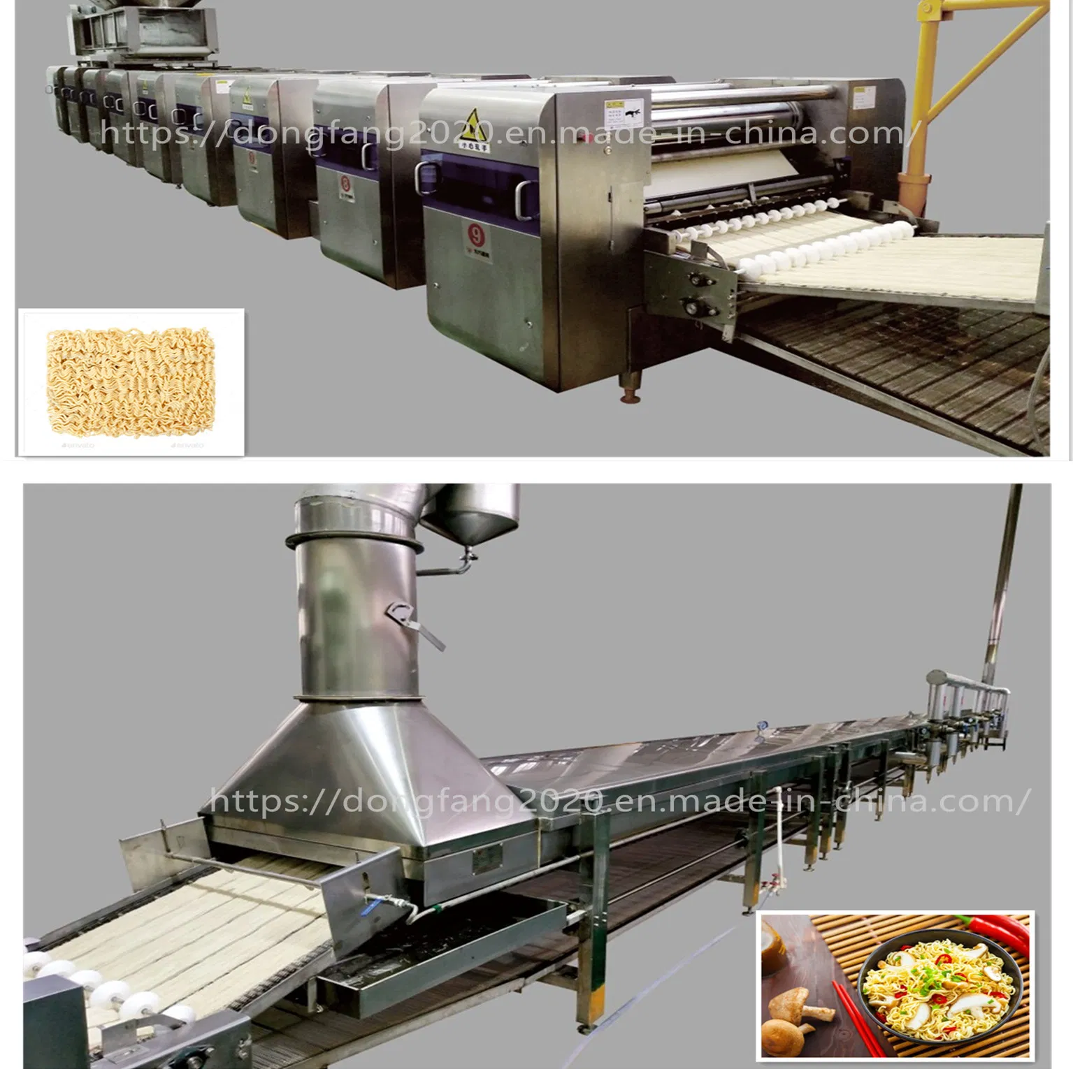 Linha de produção de macarrão instantâneo frito picante sabor frango quente sabor coreano