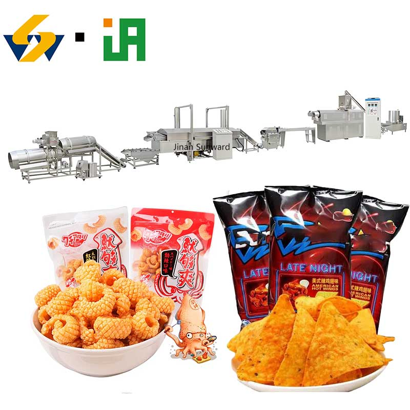 Linha de Produção Automatizada de Alta Tecnologia para Máquina de Lanches em Forma de Polvo de Peixe Pequeno Frito e Crocante