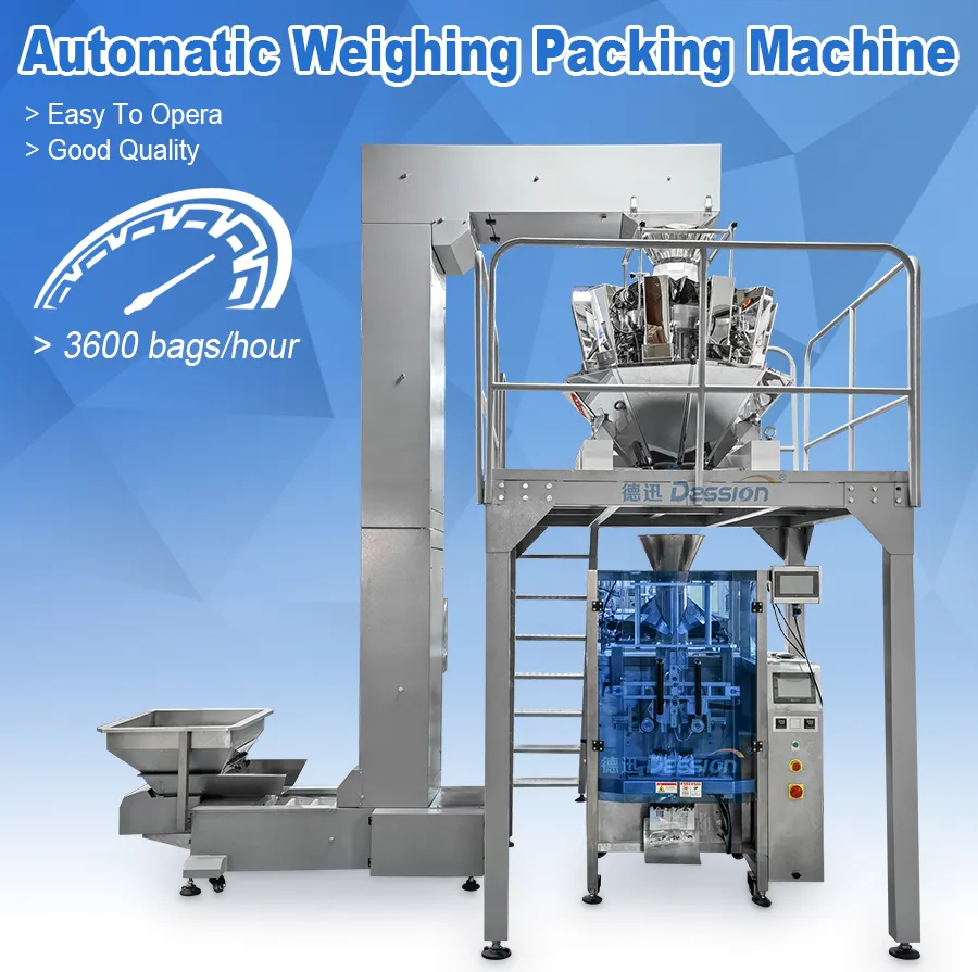 Máquina de Embalagem de Pesagem Automática de Noodles Industriais para Pacotes de Pasta