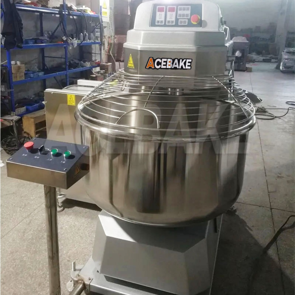 Equipamento de Padaria Máquina de Fazer Pão 130L50kg Misturador de Pão Auto-Inclinável Misturador de Massa de Descarte Misturador Espiral Equipamento de Mistura de Massa Máquina de Sova de Massa