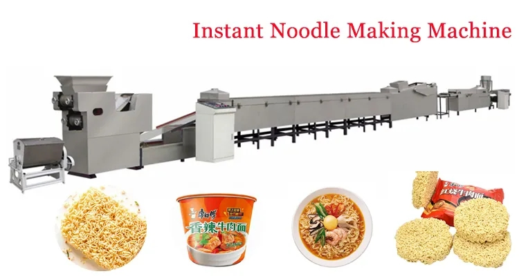 Linha de Produção Automática de Macarrão Instantâneo Frito e Não Frito Redondo e Quadrado