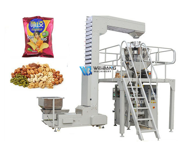 Máquina de Embalagem Automática de Pesagem Multi Cabeça para Bolinhos Congelados, Massa e Cereal