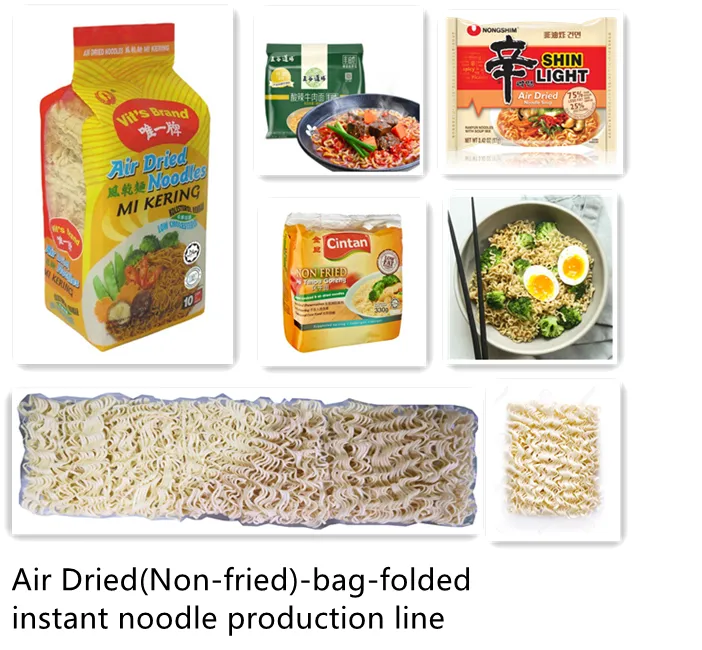 Linha de Produção de Noodles Instantâneos Secos Não Fritos com Capacidade 100000PCS