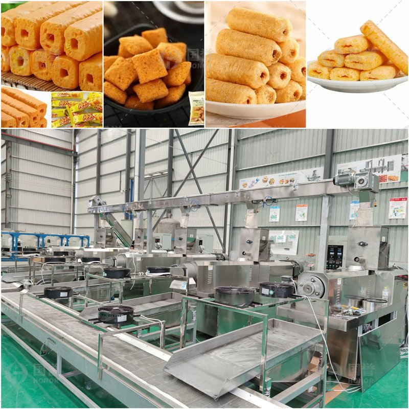 Máquina de Formação de Alimentos Puffados Inteligente Sistema de Produção de Snacks Recheados Totalmente Automatizado Máquina de Fazer Alimentos Puffados com Controle de Precisão
