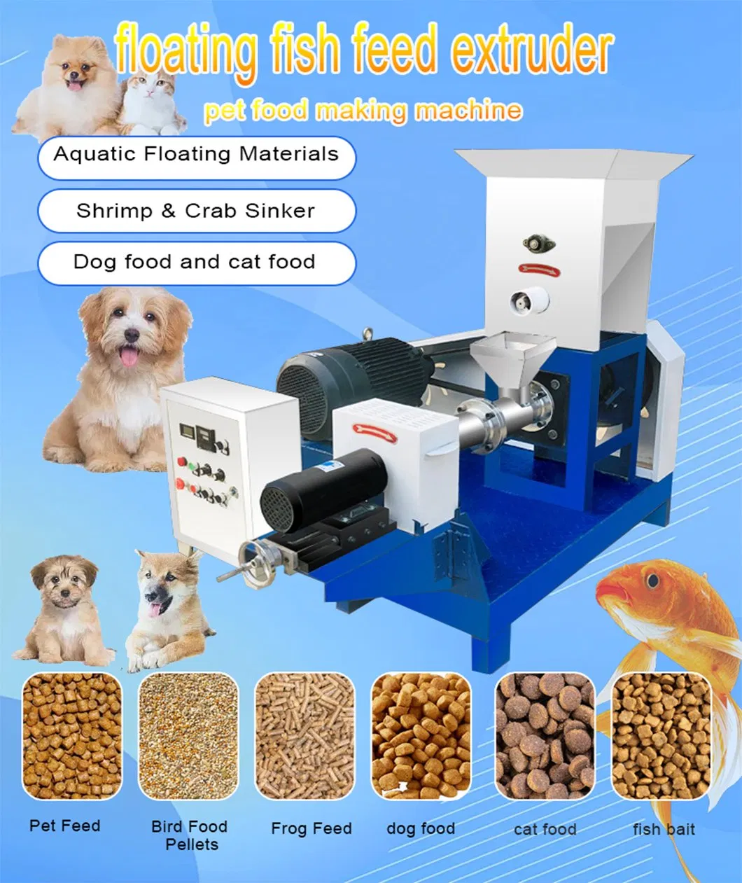 Sistema Extrusor Versátil de Ração Flutuante para Peixes e Cães
