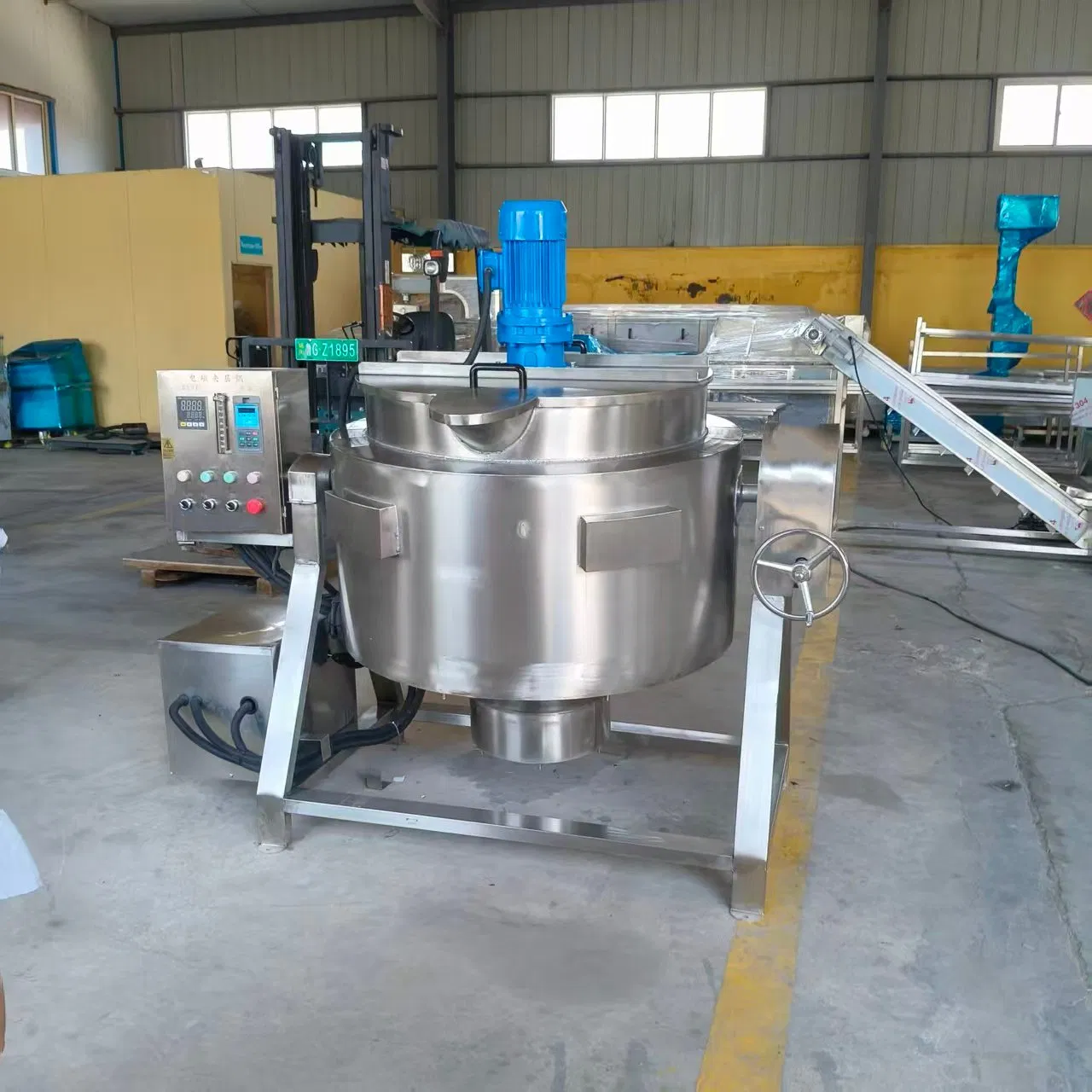 Panela de Cozinha Elétrica Industrial Portátil 100L/500L Caldeira com Jaqueta a Vapor Máquina de Cozinha a Gás Caldeira Jaquetada SUS304 para Uso em Fábrica de Alimentos