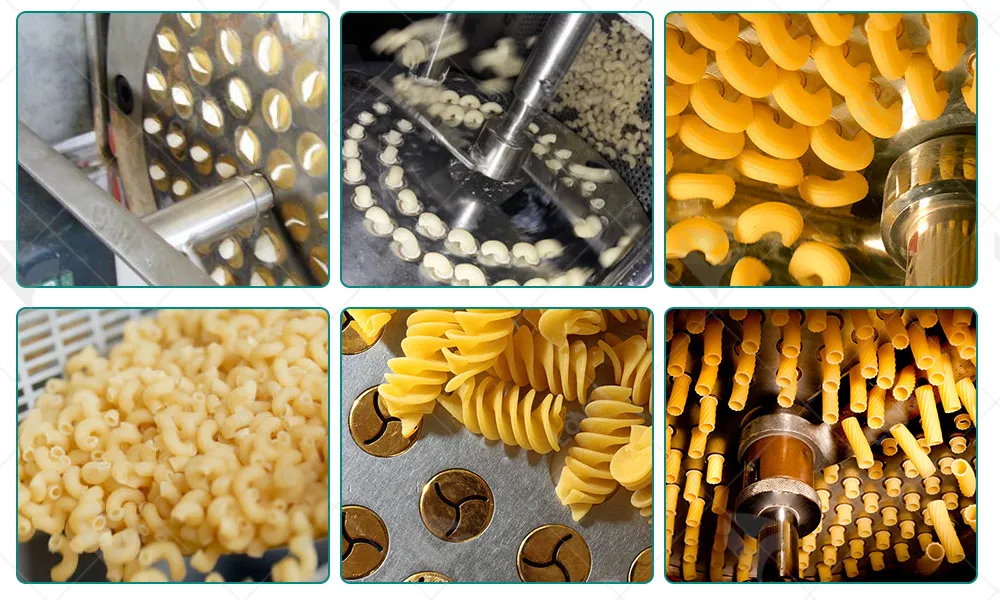 Detalhe do equipamento de produção de massa