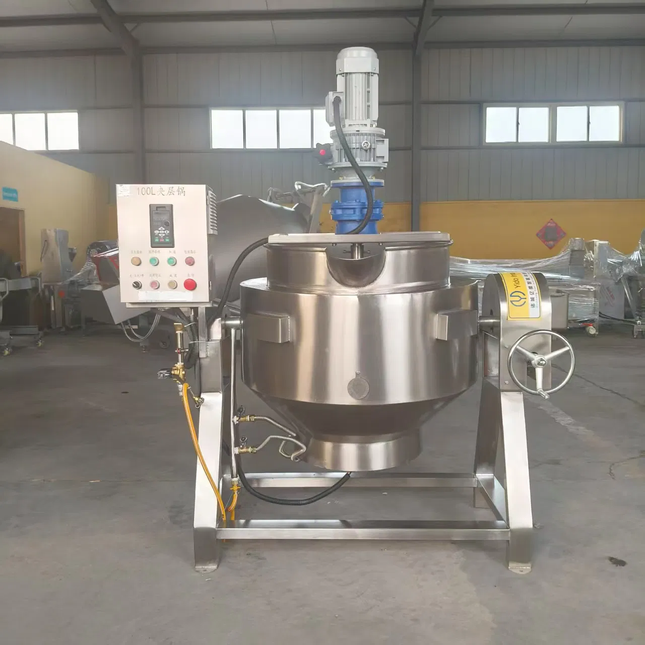 S304 Panela de Cozinha Industrial em Aço Inoxidável de Grau Alimentício com Aquecimento Elétrico a Vapor, Gás Natural, LPG, Cozedor de Geleia, Misturador, Máquina de Cozinha, Caldeira Revestida