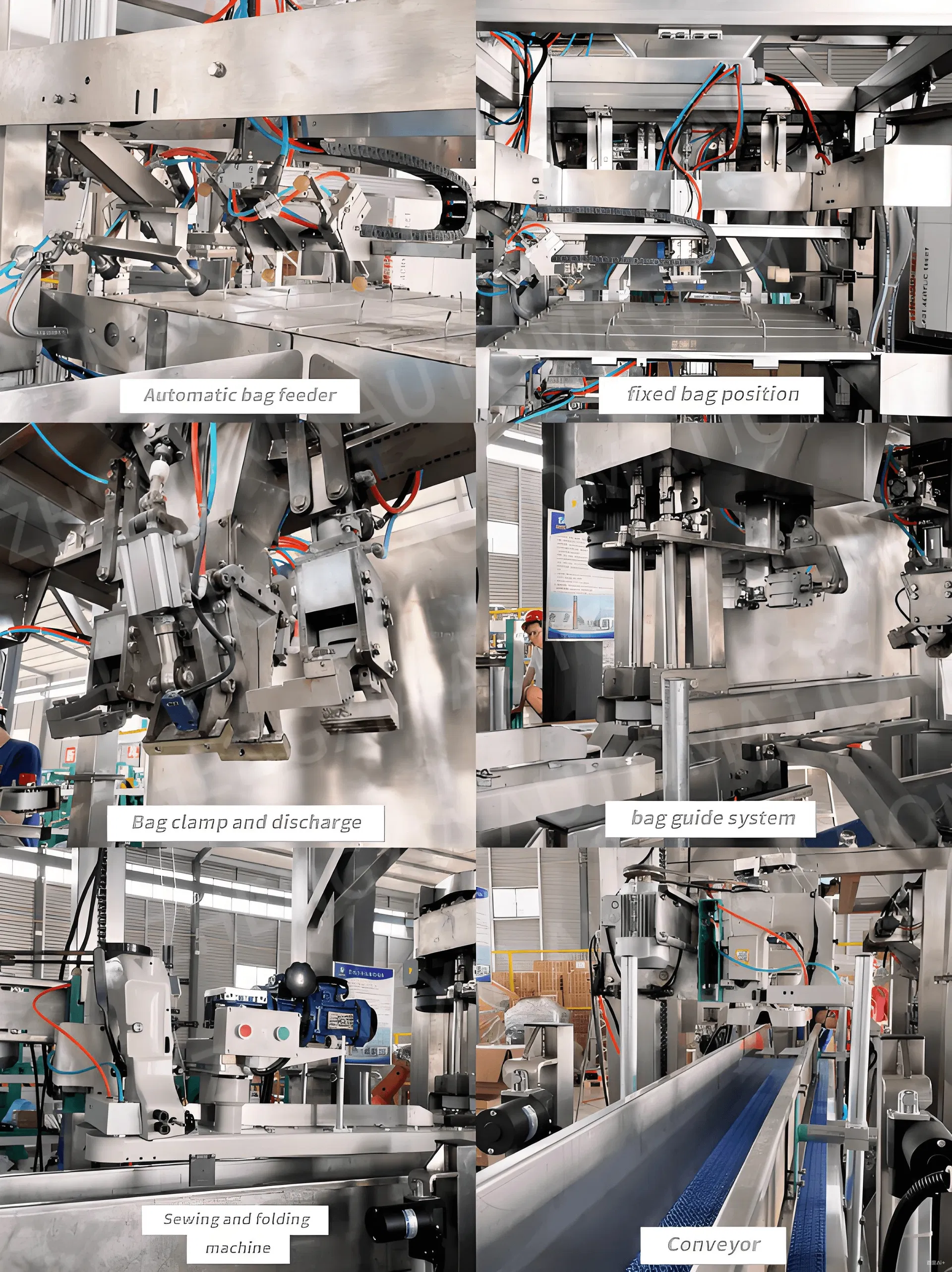 Exibição de detalhes da máquina de embalagem
