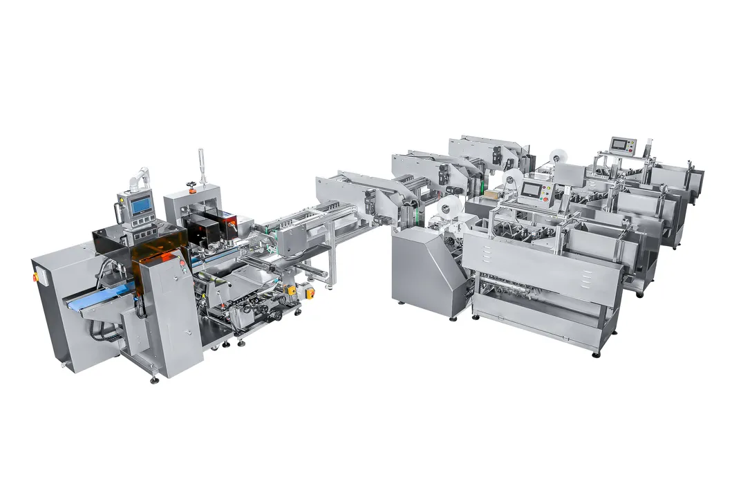 Máquina de Embalagem de Sacos Plásticos Tridimensionais para Noodles Planos, Sistema de Embalagem Tipo Almofada para Noodles Secos