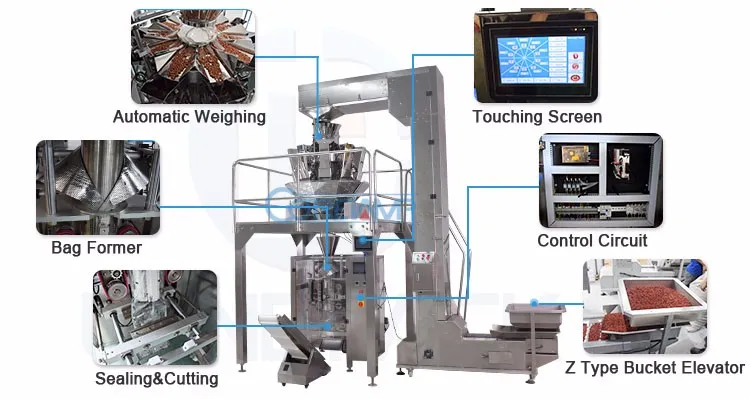 Máquina de Embalagem de Macarrão Espaguete Macarrão Automática Vertical 100g 5kg Itália