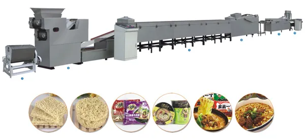 Equipamento para Fabricação de Macarrão Frito/Não Frito - Linha Completa de Macarrão Instantâneo em Saco de Barril