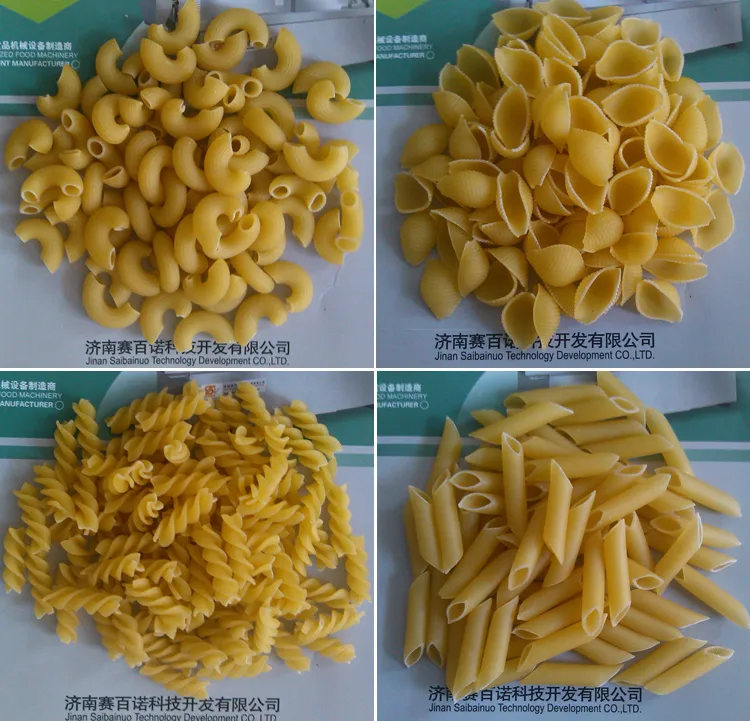 800kg/H Automatic Short Cut Dry pasta Macaroni Fusilli linha de produção