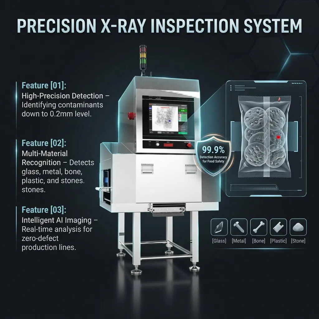 Sistema de Inspeção de Detector de Metal por Raios X para Molhos e Líquidos