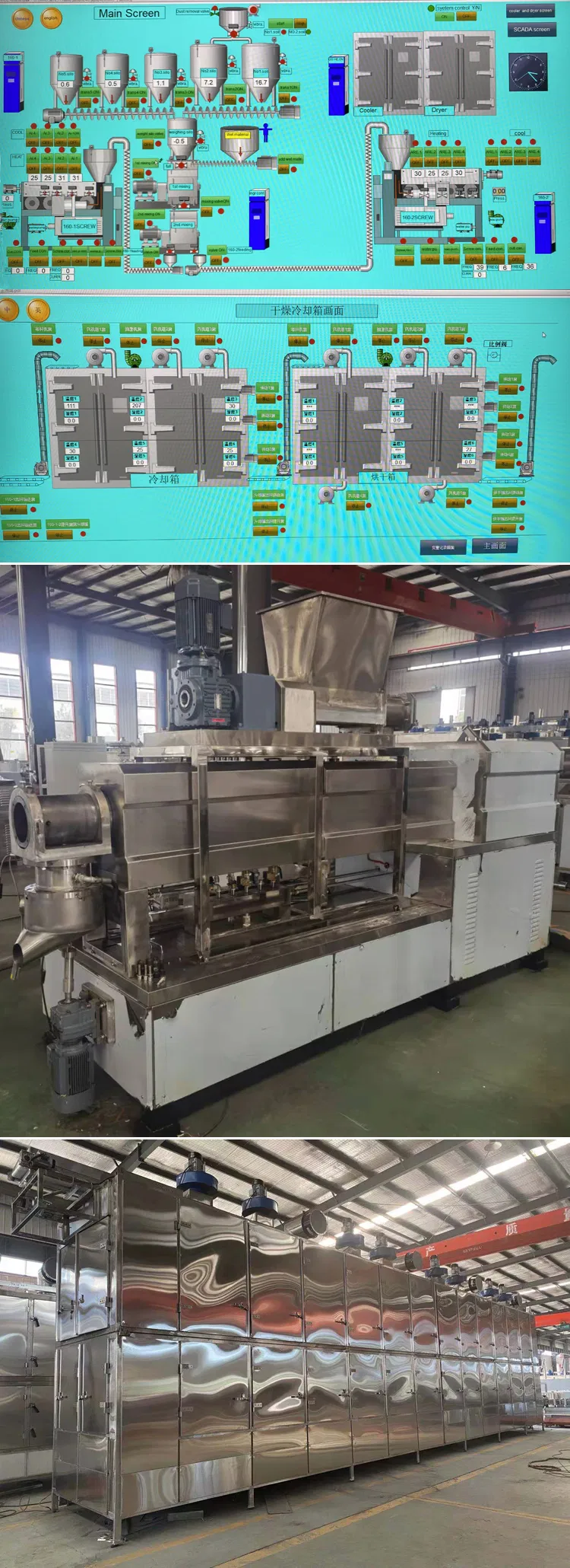 800kg/H Automatic Short Cut Dry pasta Macaroni Fusilli linha de produção
