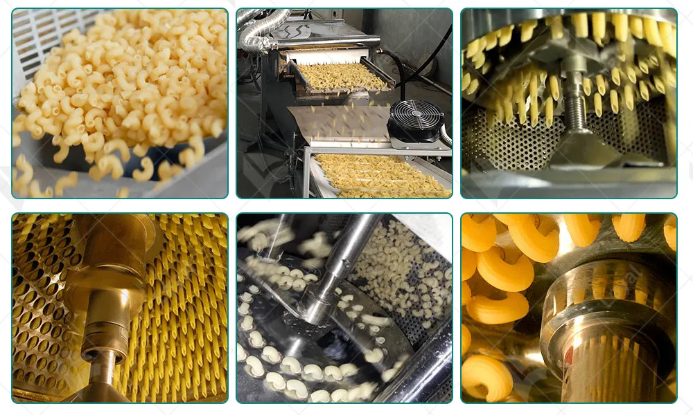 Produtos finais de massa secando no secador