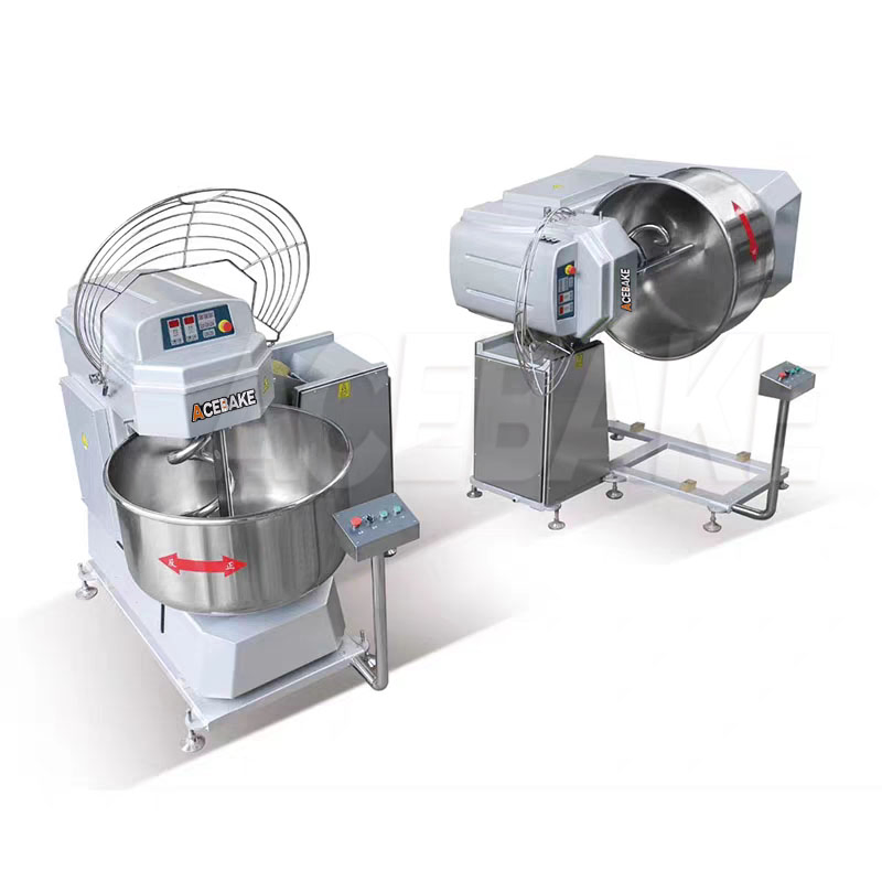 Equipamento de Padaria Máquina de Fazer Pão 130L50kg Misturador de Pão Auto-Inclinável Misturador de Massa de Descarte Misturador Espiral Equipamento de Mistura de Massa Máquina de Sova de Massa