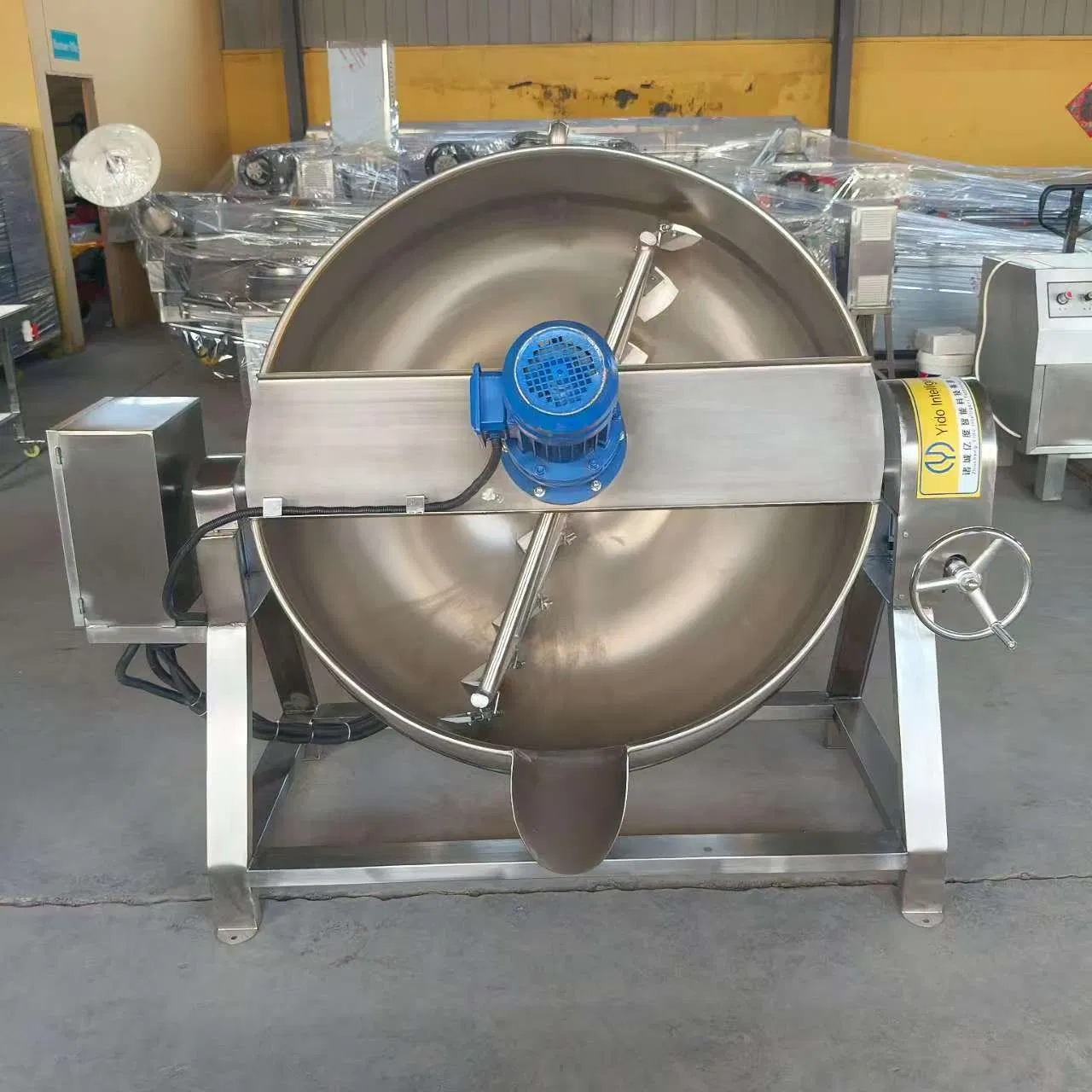 Misturador de panela agitadora inclinável para a indústria alimentícia, panela de cozimento de açúcar, aquecimento a gás, vapor e elétrico, caldeira com jaqueta, máquina de cozinhar industrial