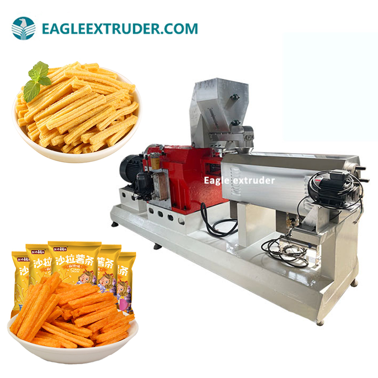 Linha de Extrusão Automatizada para Fabricação de Palitos de Salada - Sistema de Temperos Integrado e Monitoramento de Umidade em Tempo Real (8-12% Range)