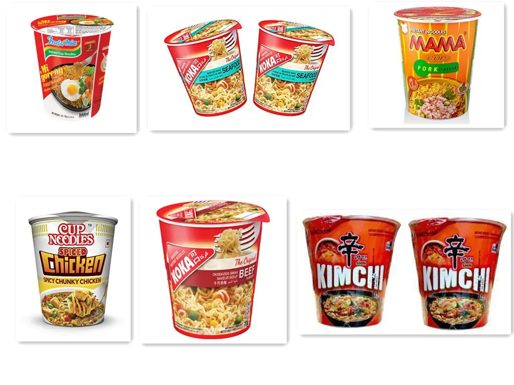 Bloco de macarrão instantâneo redondo frito