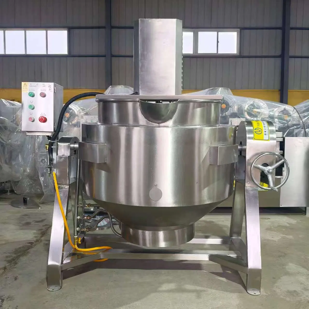 100L-1000L Caldeira Elétrica a Gás/Vapor Caldeira Revestida Panela de Cozinha para Suco Misturador Molho Sopa Caldeira Revestida Máquina de Fritura